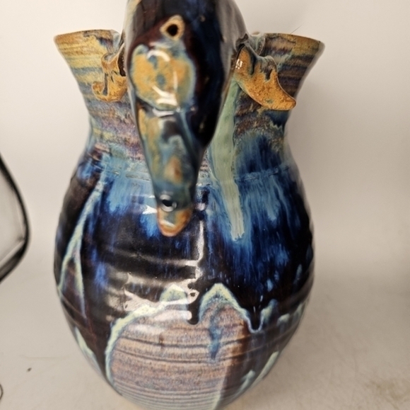 Hand made, hand thrown art pottery pitcher - Picture 5 of 7